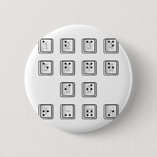 Braille Computer Key Numbers 缶バッジ (正面)