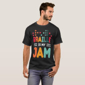 Braille Is My Jam Visually Impaired Braille Alphab Tシャツ (正面フル)