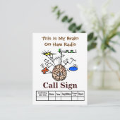 Brain おもしろい on Ham Radio QSLカード ポストカード (スタンド正面)