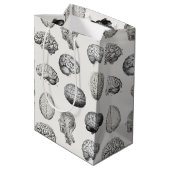 Brain Anatomy Biology Illustrations ミディアムペーパーバッグ (裏面アングル)