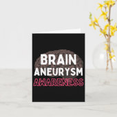Brain Aneurysm Awareness Burgundy Ribbon Aneurysm  カード (黄色い花)