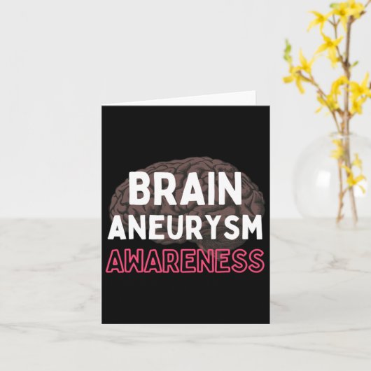 Brain Aneurysm Awareness Burgundy Ribbon Aneurysm  カード (黄色い花)