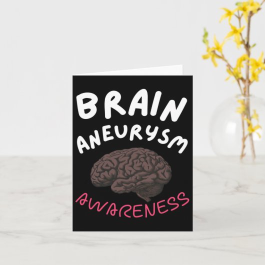 Brain Aneurysm Awareness Burgundy Ribbon Aneurysm  カード (黄色い花)