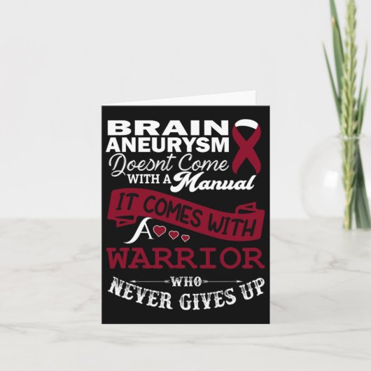 Brain Aneurysm Awareness Burgundy Ribbon Warrior S カード (正面)