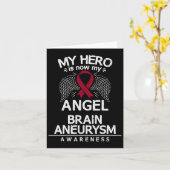 Brain Aneurysm Awareness Gift Burgundy Ribbon  カード (黄色い花)