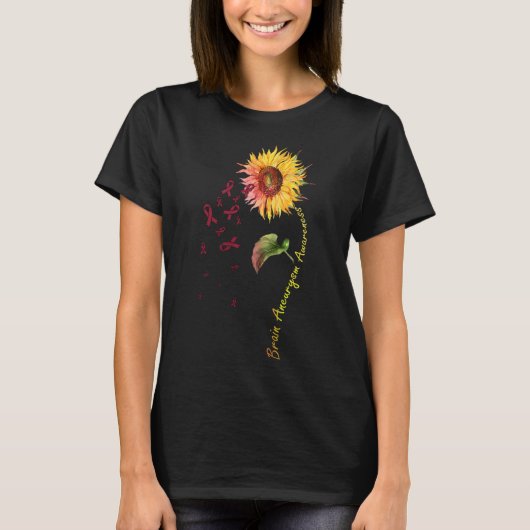 Brain Aneurysm Awareness Sunflower 1 Tシャツ (正面)