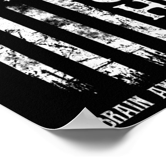 Brain Aneurysm Warrior Us Flag  ポスター (角)