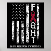 Brain Aneurysm Warrior Us Flag  ポスター (正面)