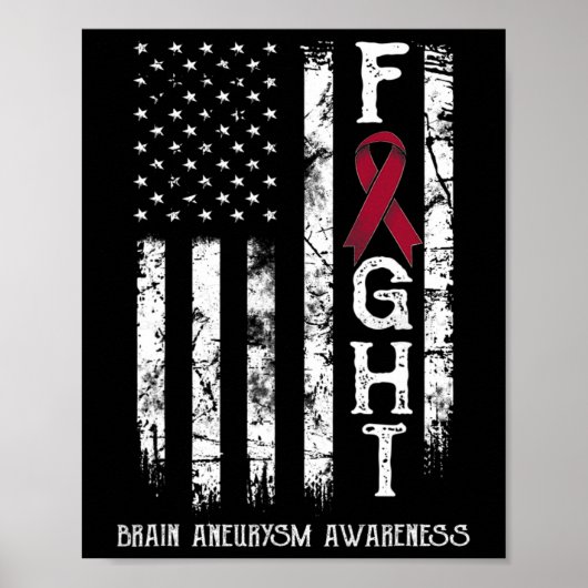 Brain Aneurysm Warrior Us Flag  ポスター (正面)