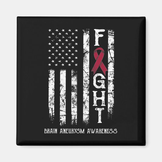 Brain Aneurysm Warrior Us Flag  マグネット (正面)