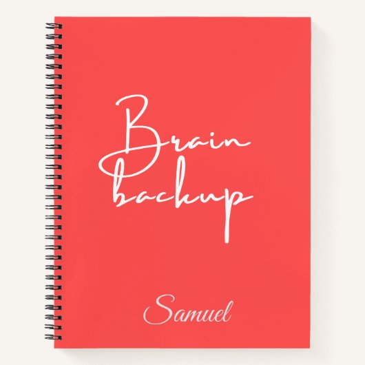 Brain Backup – Personalized Spiral Notebook Quotes ノートブック (正面)