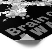 Brain Cancer Awareness  Brain Tumor Gray Ribbon ポスター (角)