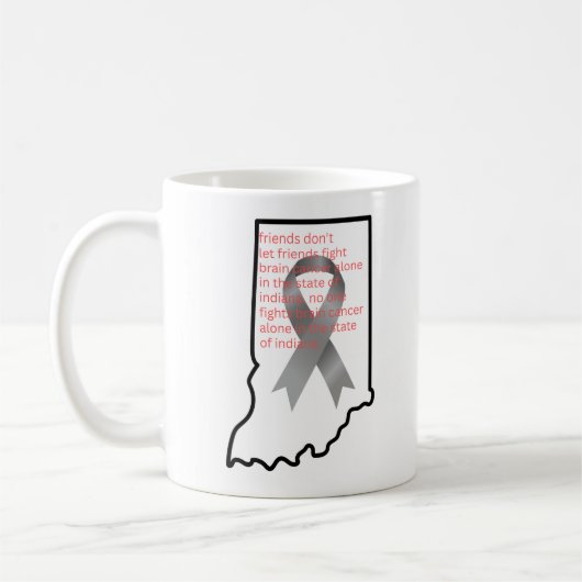Brain Cancer Awareness in Indiana コーヒーマグカップ (左)