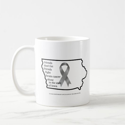 Brain Cancer Awareness in Iowa コーヒーマグカップ (左)
