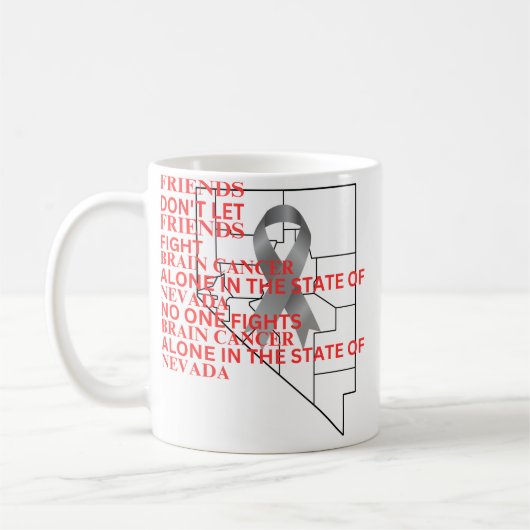 Brain Cancer Awareness in Nevada コーヒーマグカップ (左)