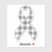 Brain Cancer Awareness Plaid Gray Ribbon シール (シート)