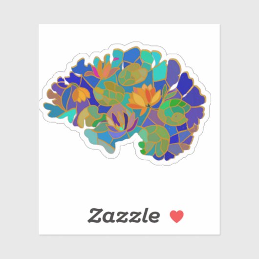 Brain Custom-Cut Vinyl Sticker シール (シート)