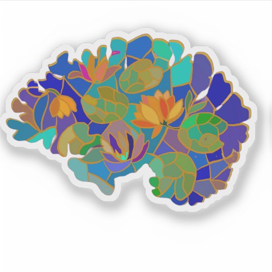 Brain Custom-Cut Vinyl Sticker シール (正面)