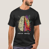 Brain Divided In Two Parts By A Creative And A Log Tシャツ (正面)