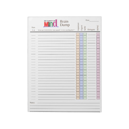 Brain Dumpメモ帳 ノートパッド (回転)