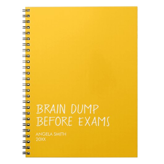 Brain Dump Before Exams – Funny Student Notebook, ノートブック (正面)