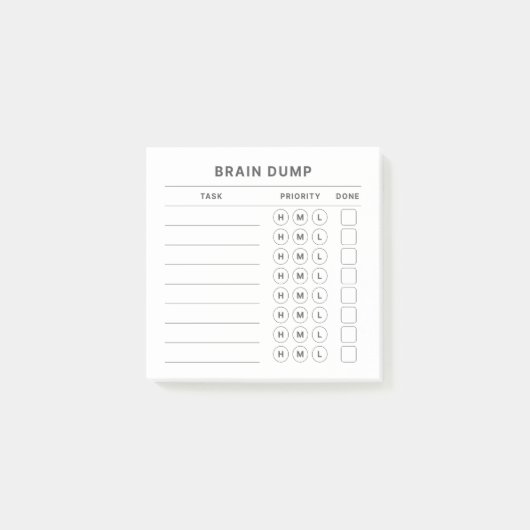 Brain Dump Get It Done Priority Organizer ポストイット (正面)