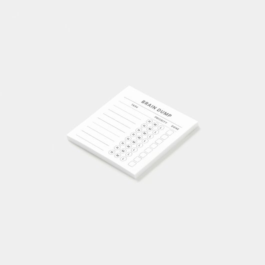 Brain Dump Get It Done Priority Organizer ポストイット (アングル)