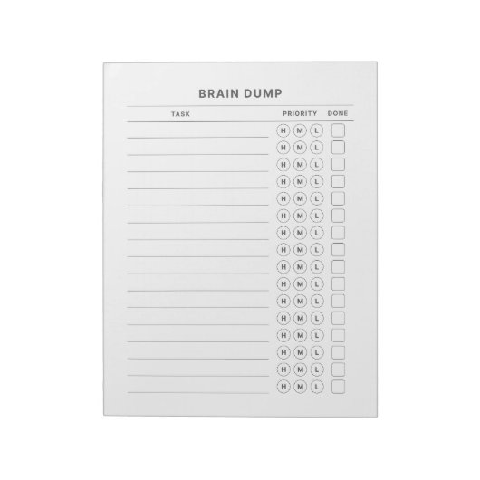 Brain Dump Get It Done Priority Organizer Post-It ノートパッド (回転)