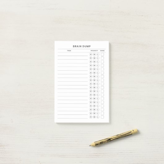 Brain Dump Get It Done Priority Organizer Post-It ポストイット (デスク上)