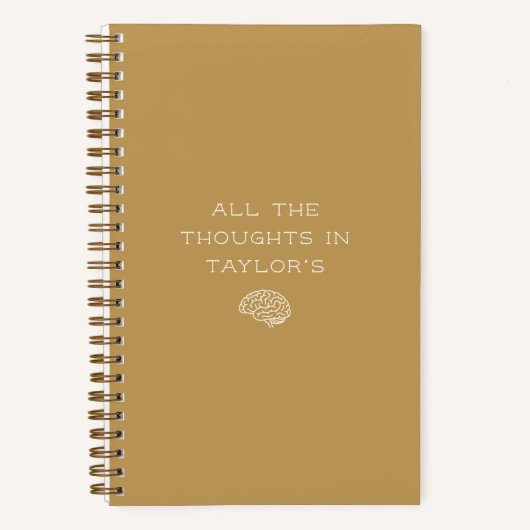 Brain Dump List Thoughts Personalized Mustard ノートブック (正面)