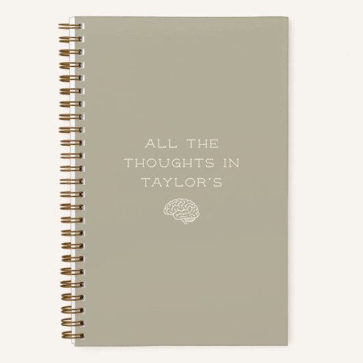 Brain Dump List Thoughts Personalized Simple Beige ノートブック (正面)