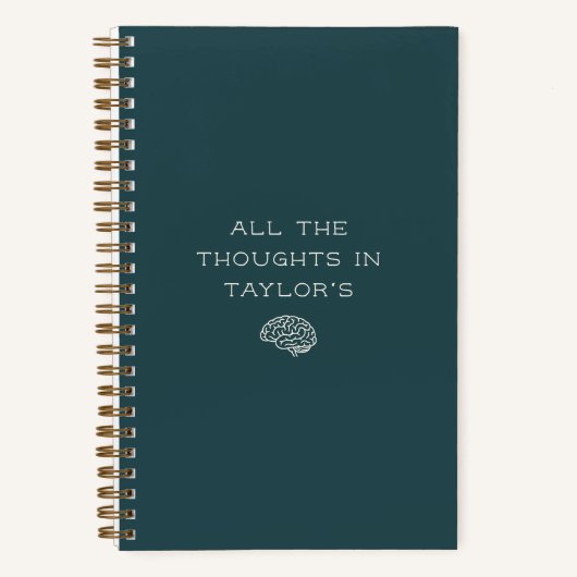 Brain Dump List Thoughts Teal Green Personalized ノートブック (正面)