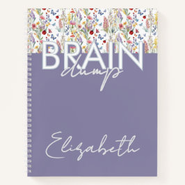 Brain Dump Mindset Organizer Floral lavender ノートブック