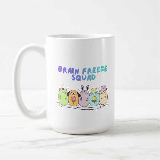 Brain Freeze Squad Cute Kawaii Ice Cream コーヒーマグカップ (左)