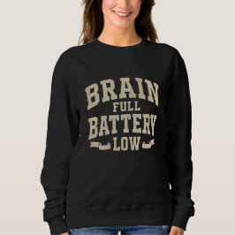 Brain Full Battery Low Vintage Typography スウェットシャツ