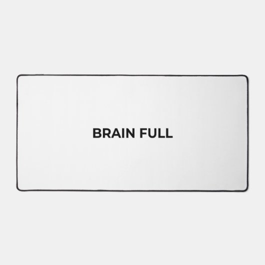 Brain Full Large Minimalist Typographic Desk Mat デスクマット (正面)