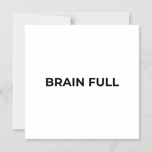Brain Full Minimalist Typographic Magnetic  マグネット招待状 (正面)