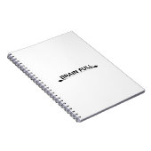 Brain Full Minimalist Typographic Spiral Notebook ノートブック (右側)