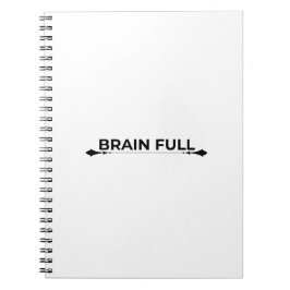 Brain Full Minimalist Typographic Spiral Notebook ノートブック