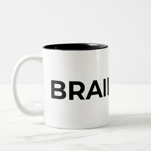 Brain Full Minimalist Typographic Two-Tone Mug ツートーンマグカップ (左)