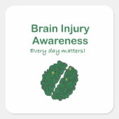 Brain Injury Awareness スクエアシール (正面)