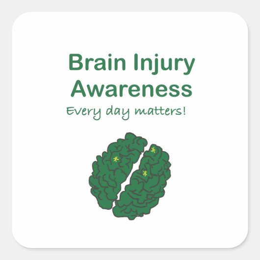 Brain Injury Awareness スクエアシール (正面)
