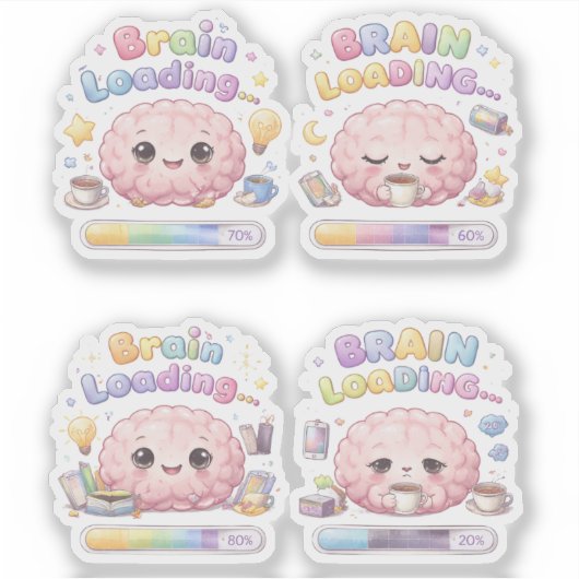 Brain Loading Creative Custom-Cut Vinyl Sticker シール (正面)