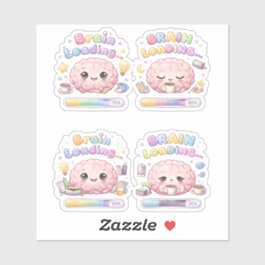 Brain Loading Creative Custom-Cut Vinyl Sticker シール (シート)