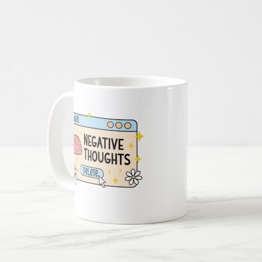Brain negative thoughts delete コーヒーマグカップ (正面左)