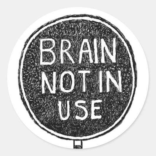 Brain Not Use – 謝罪はがき ラウンドシール (正面)