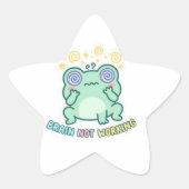 Brain Not Working Frog Sticker Cute Confused Frog  星シール (正面)