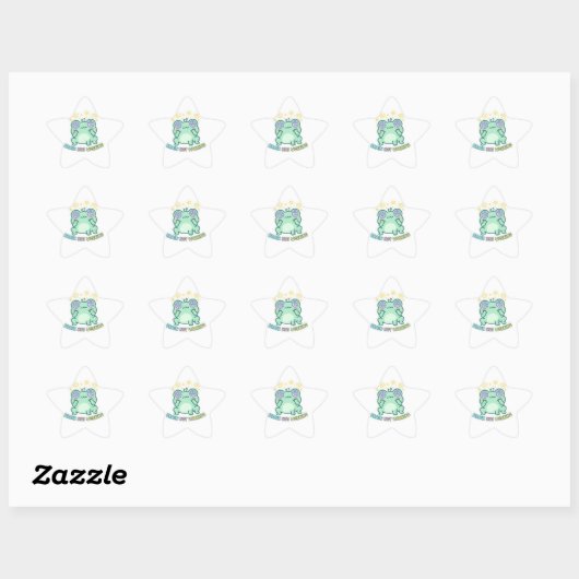 Brain Not Working Frog Sticker Cute Confused Frog  星シール (シート)