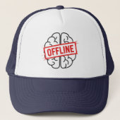 “Brain Offline” - Funny Aesthetic Trucker Hat キャップ (正面)
