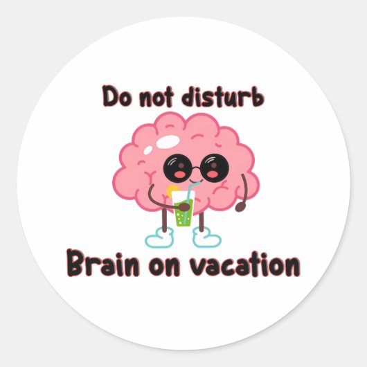  Brain on Vacation ラウンドシール (正面)